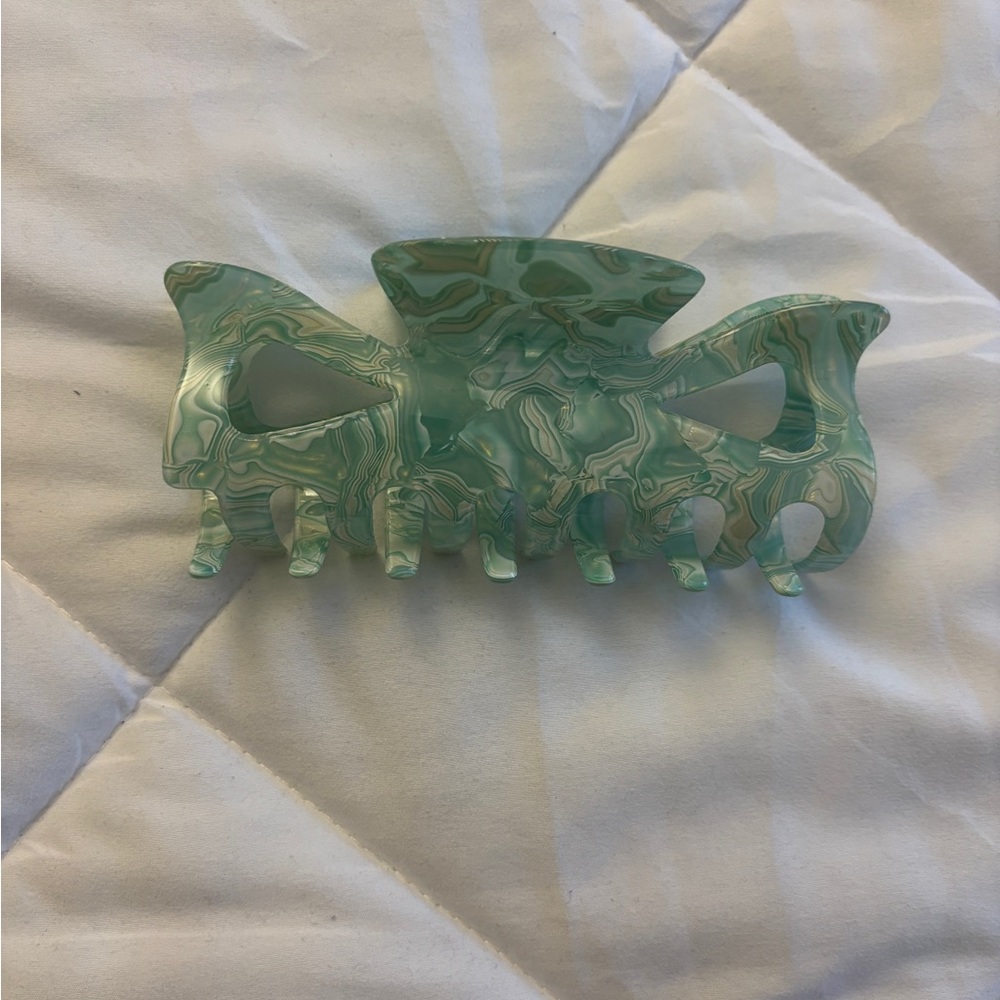 Green Marble Hair Claw Clip